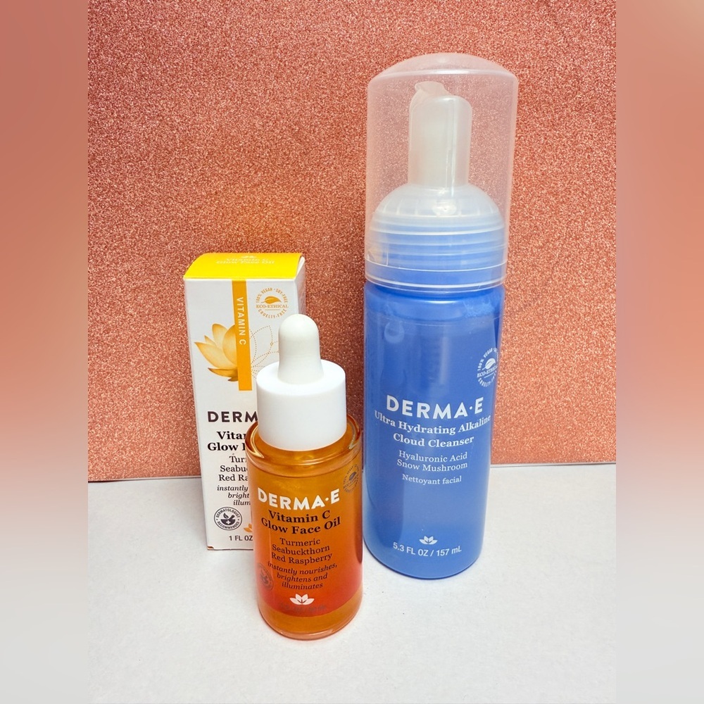 Derma-E Bundle of 2- Vitamin C Glow Face Oil & Ultra Hydrating Cleanser - NEW
